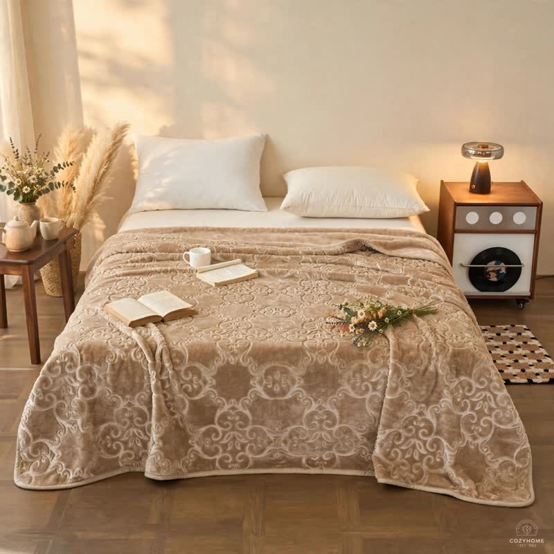 Multi-color Luxury Raschel Fleece Blanket - image 17