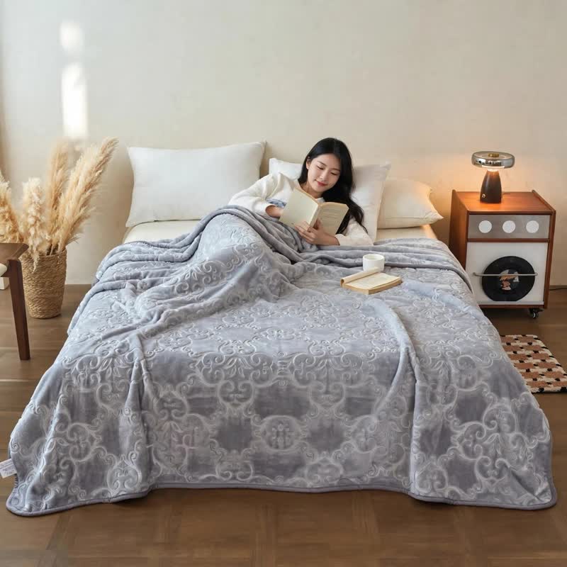Multi-color Luxury Raschel Fleece Blanket - image 21