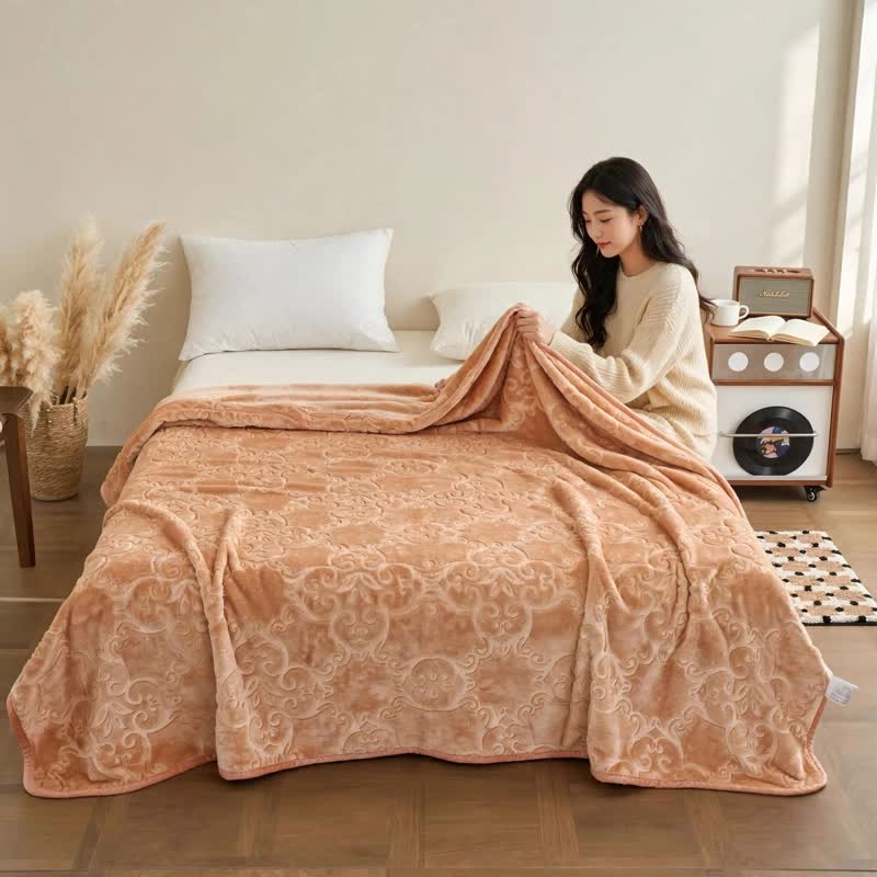 Multi-color Luxury Raschel Fleece Blanket - image 11