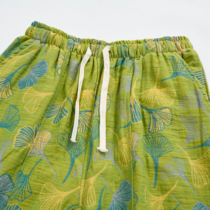 Green Ginkgo Leaf Cotton Pajama Pants - image 2