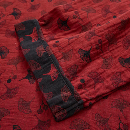 Ginkgo Leaf Oriental Tassel Cotton Pajamas - image 10