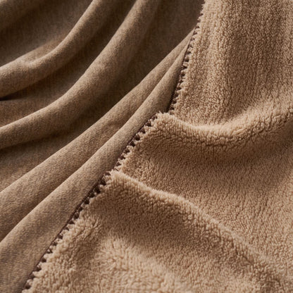Minimalist Dual-Sided Sherpa Fleece Throw Blanket - image 3