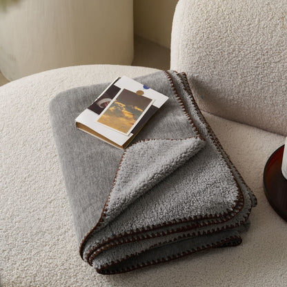 Minimalist Dual-Sided Sherpa Fleece Throw Blanket - image 7