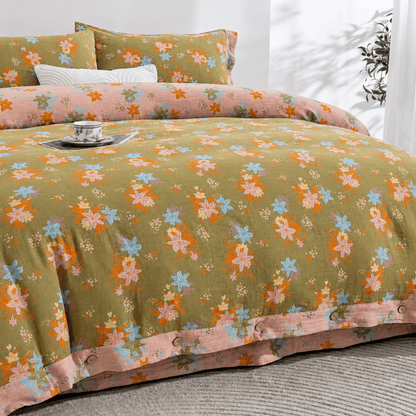 Crabapple Blossom Cotton Duvet Cover Bedding Set - image 2