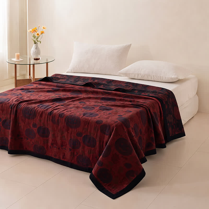 Burgundy Pumpkin Halloween Reversible Cotton Blanket - image 3
