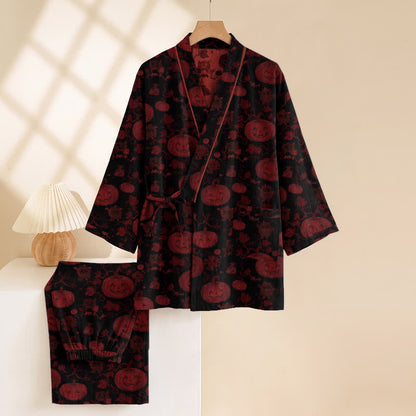 Halloween Pumpkin Cotton Kimono Pajama Set - image 9