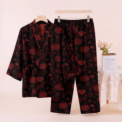Halloween Pumpkin Cotton Kimono Pajama Set - image 7
