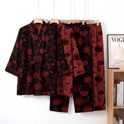Halloween Pumpkin Cotton Kimono Pajama Set - image 8