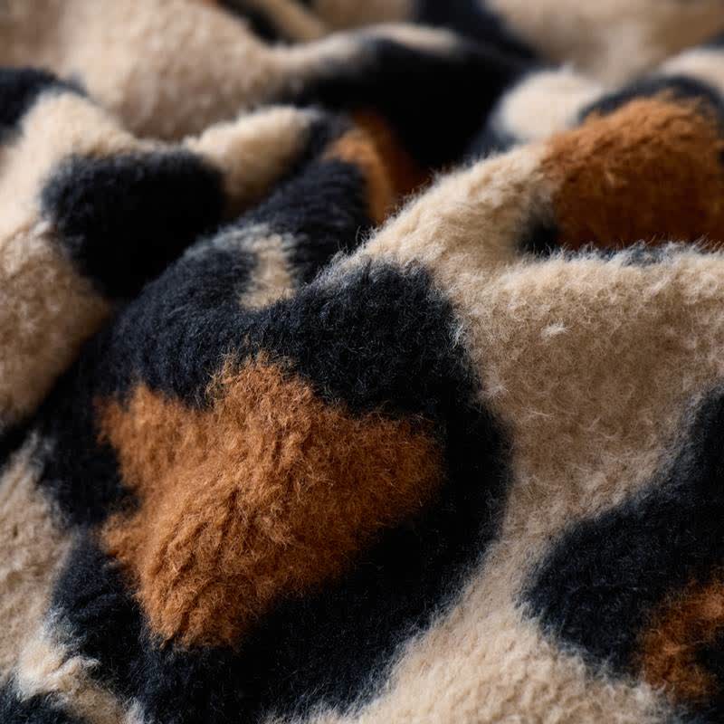 Classic Leopard Fluffy Sherpa Throw Blanket - image 8