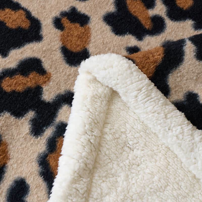 Classic Leopard Fluffy Sherpa Throw Blanket - image 5