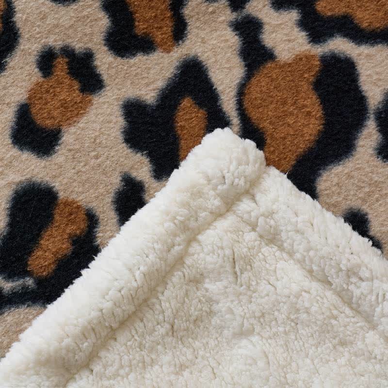 Classic Leopard Fluffy Sherpa Throw Blanket - image 6