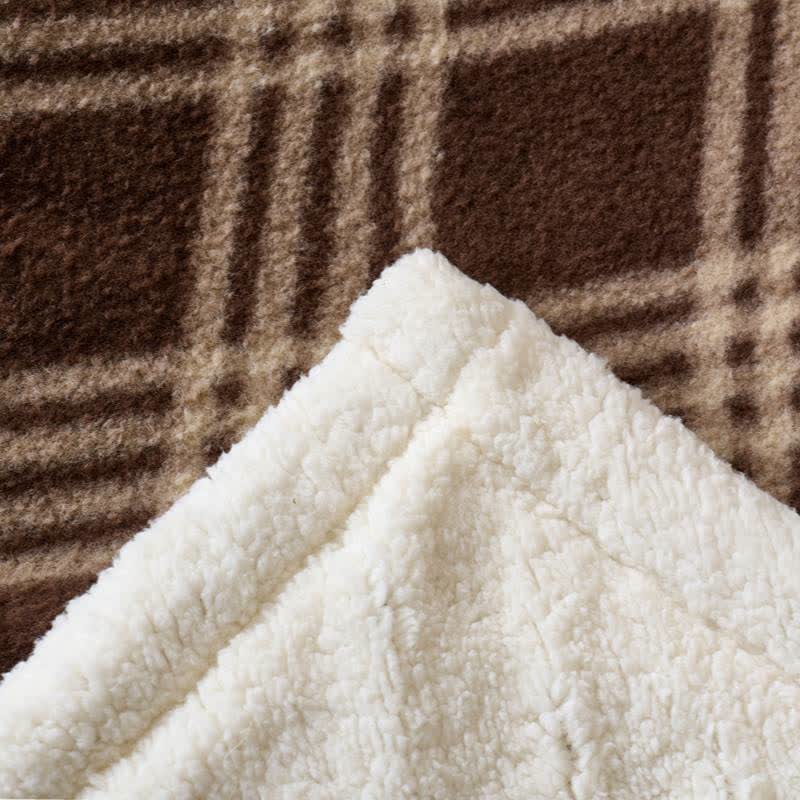 Plaid Grid Plush Fleece Throw Blanket - image 7
