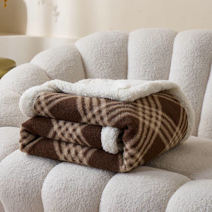 Plaid Grid Plush Fleece Throw Blanket - 79"W x 90"L - image 0