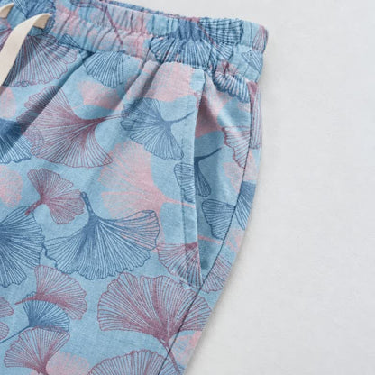 Vintage Ginkgo Leaf Cotton Lounge Pants - image 4