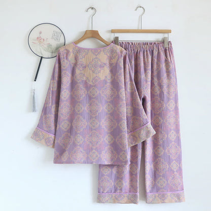Vintage Oriental Cotton Gauze Lounge Set - image 1