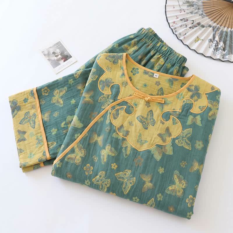 Pastoral Butterfly Cotton Gauze Lounge Set - image 1