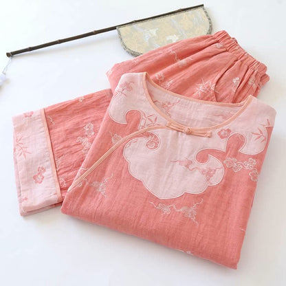 Floral Cotton Petal Collar Lounge Set - image 1