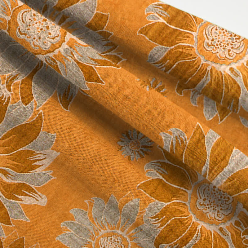 Oriental Sunflower Cotton Pajama Set - image 5