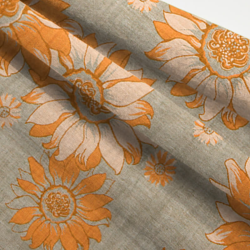 Oriental Sunflower Cotton Pajama Set - image 11