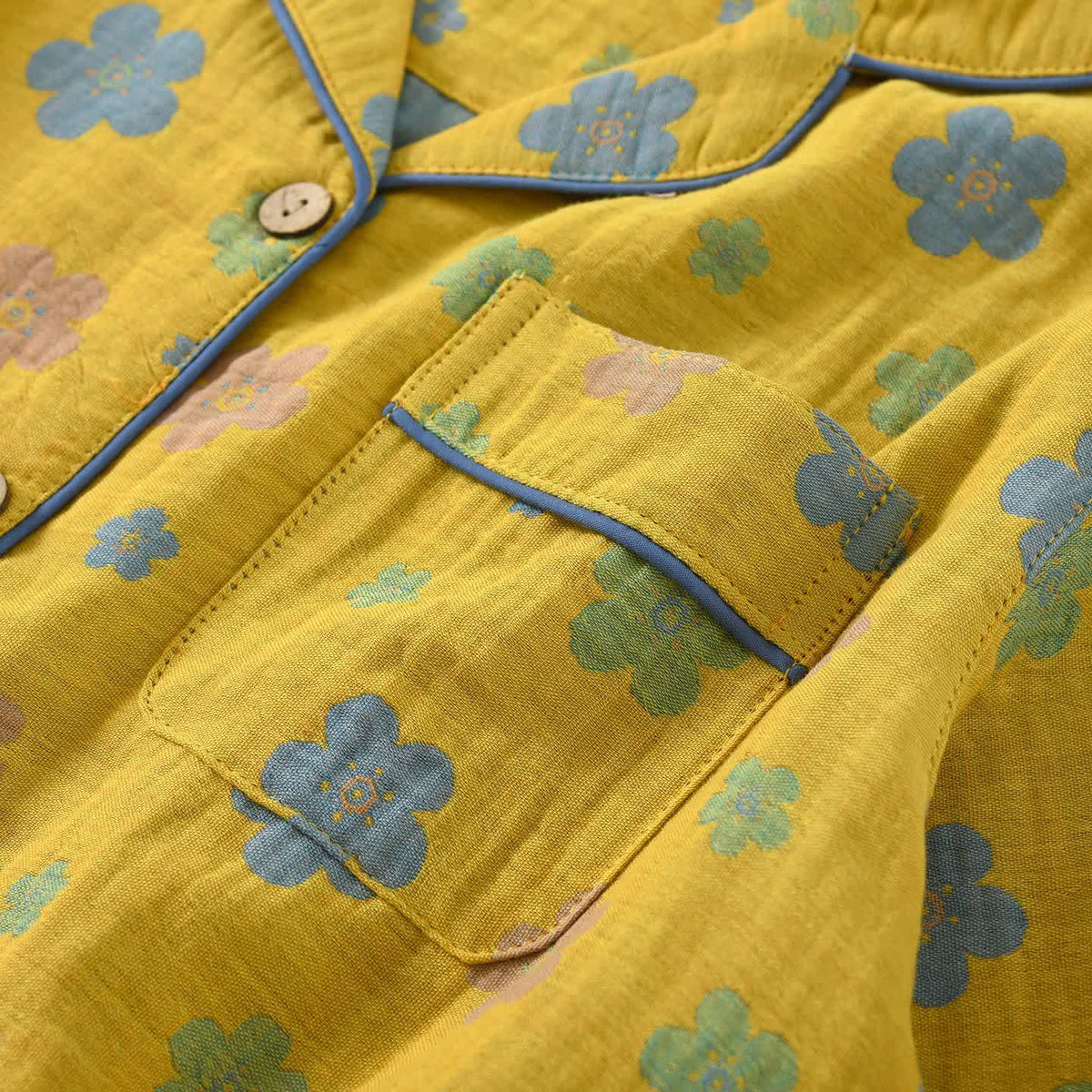 Floral Cotton Piped Loungewear Set - image 5