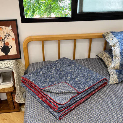 Botanical Flower Reversible Cotton Quilt - image 4