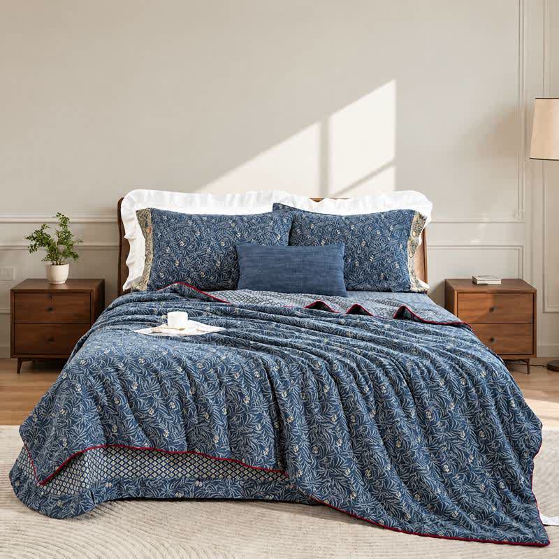 Botanical Flower Reversible Cotton Quilt - image 2
