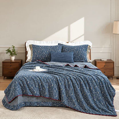 Botanical Flower Reversible Cotton Quilt - image 2