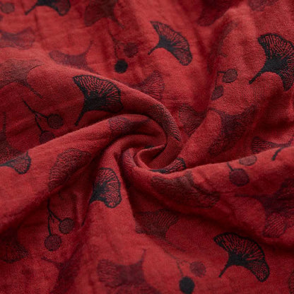 Vintage Ginkgo Leaf Cotton Harem Pants - image 7