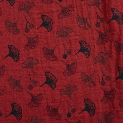 Vintage Ginkgo Leaf Cotton Harem Pants - image 8