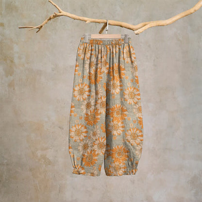 Vintage Sunflower Cotton Lounge Pants - image 9