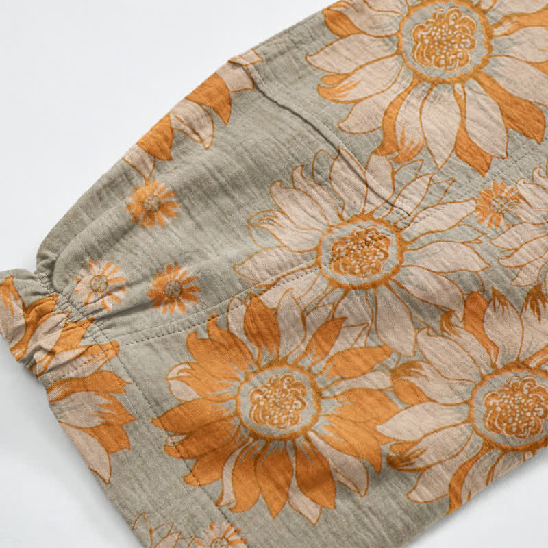 Vintage Sunflower Cotton Lounge Pants - image 13