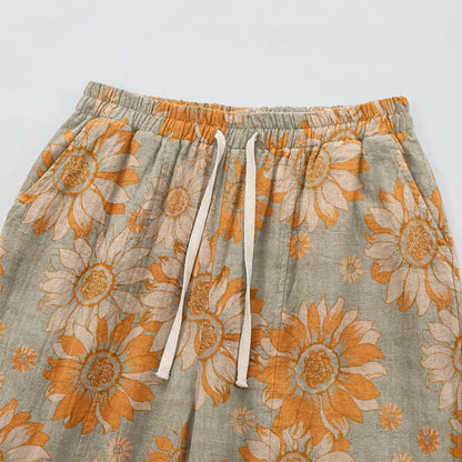Vintage Sunflower Cotton Lounge Pants - image 10
