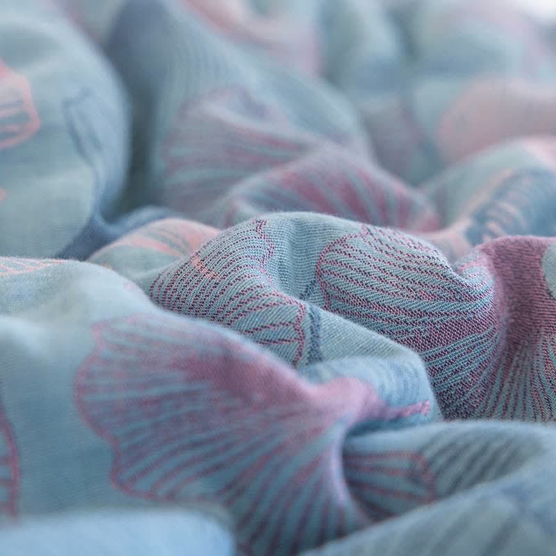 Reversible Ginkgo Leaf Cotton Gauze Quilt - image 6