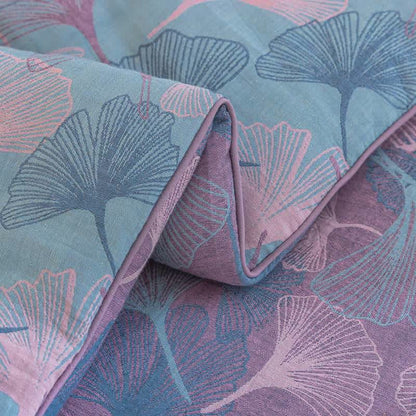 Reversible Ginkgo Leaf Cotton Gauze Quilt - image 17