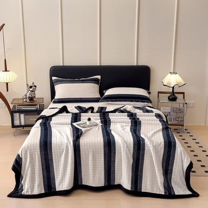 Geometric Grid Stripe Soft Throw Blanket - image 6