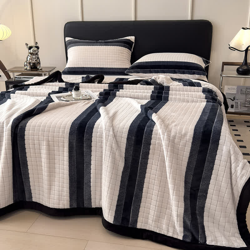 Geometric Grid Stripe Soft Throw Blanket - image 3