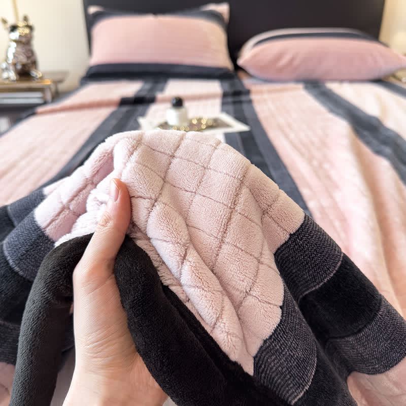 Geometric Grid Stripe Soft Throw Blanket - image 20