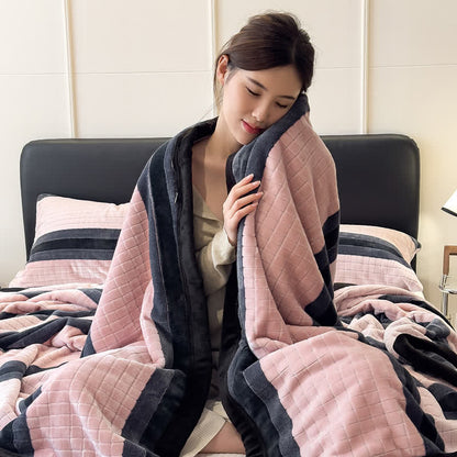 Geometric Grid Stripe Soft Throw Blanket - image 18