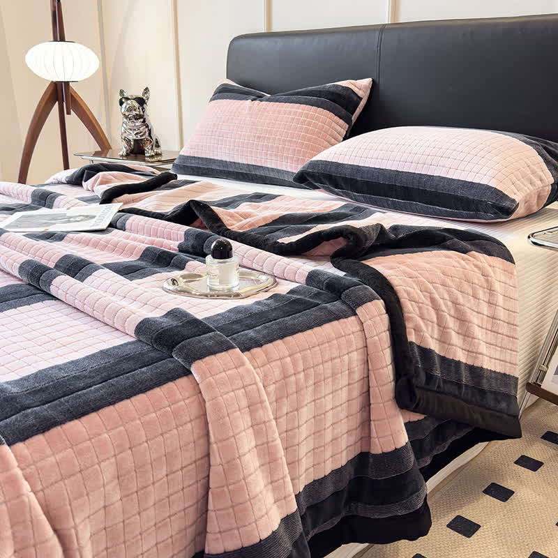 Geometric Grid Stripe Soft Throw Blanket - image 15