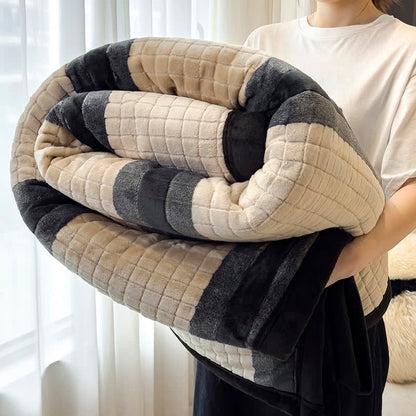 Geometric Grid Stripe Soft Throw Blanket - Khaki - 79" x 91" - image 22