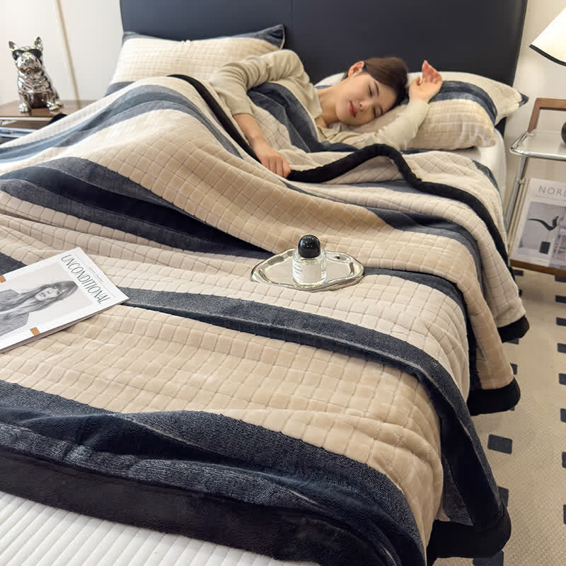 Geometric Grid Stripe Soft Throw Blanket - image 26