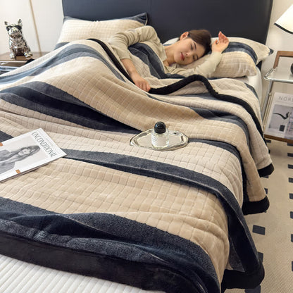 Geometric Grid Stripe Soft Throw Blanket - image 26