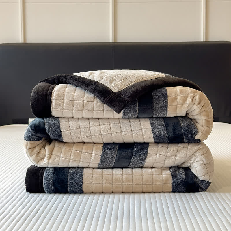 Geometric Grid Stripe Soft Throw Blanket - image 23