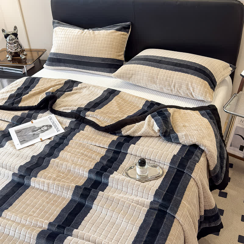 Geometric Grid Stripe Soft Throw Blanket - image 24