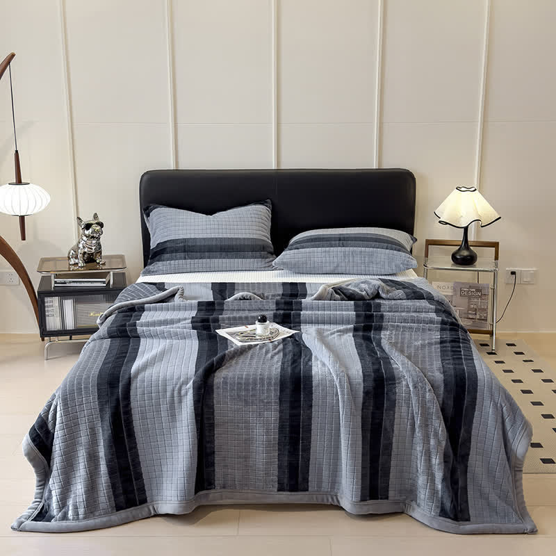 Geometric Grid Stripe Soft Throw Blanket - image 37