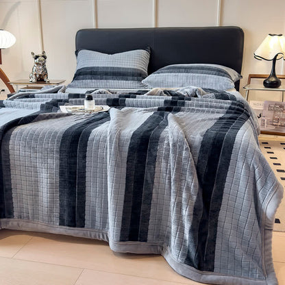 Geometric Grid Stripe Soft Throw Blanket - image 35