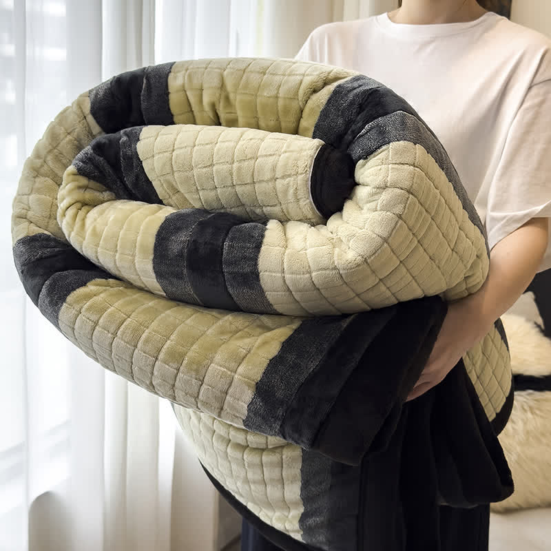 Geometric Grid Stripe Soft Throw Blanket - Green - 79" x 91" - image 42