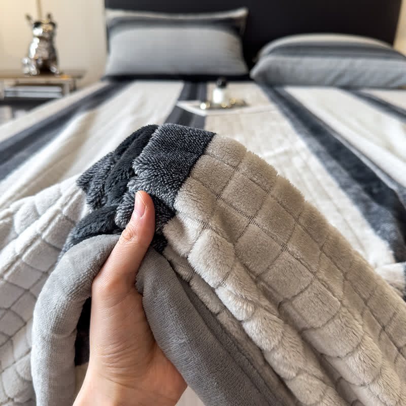 Geometric Grid Stripe Soft Throw Blanket - image 60
