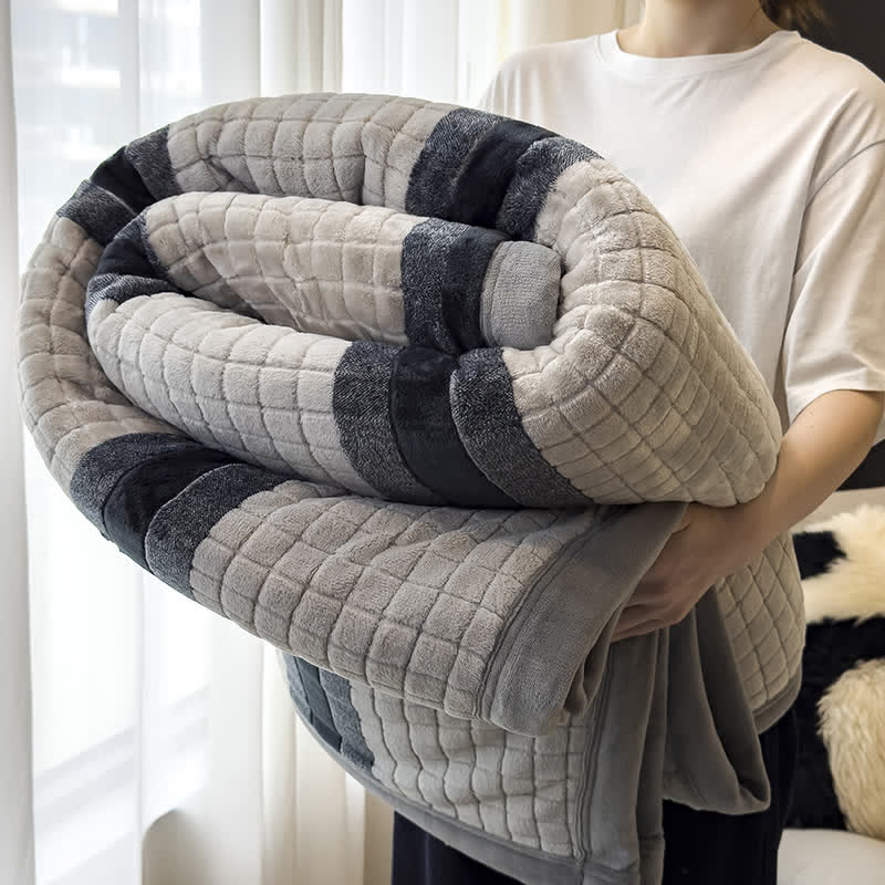 Geometric Grid Stripe Soft Throw Blanket - Light Gray - 79" x 91" - image 52