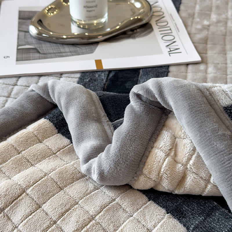 Geometric Grid Stripe Soft Throw Blanket - image 61